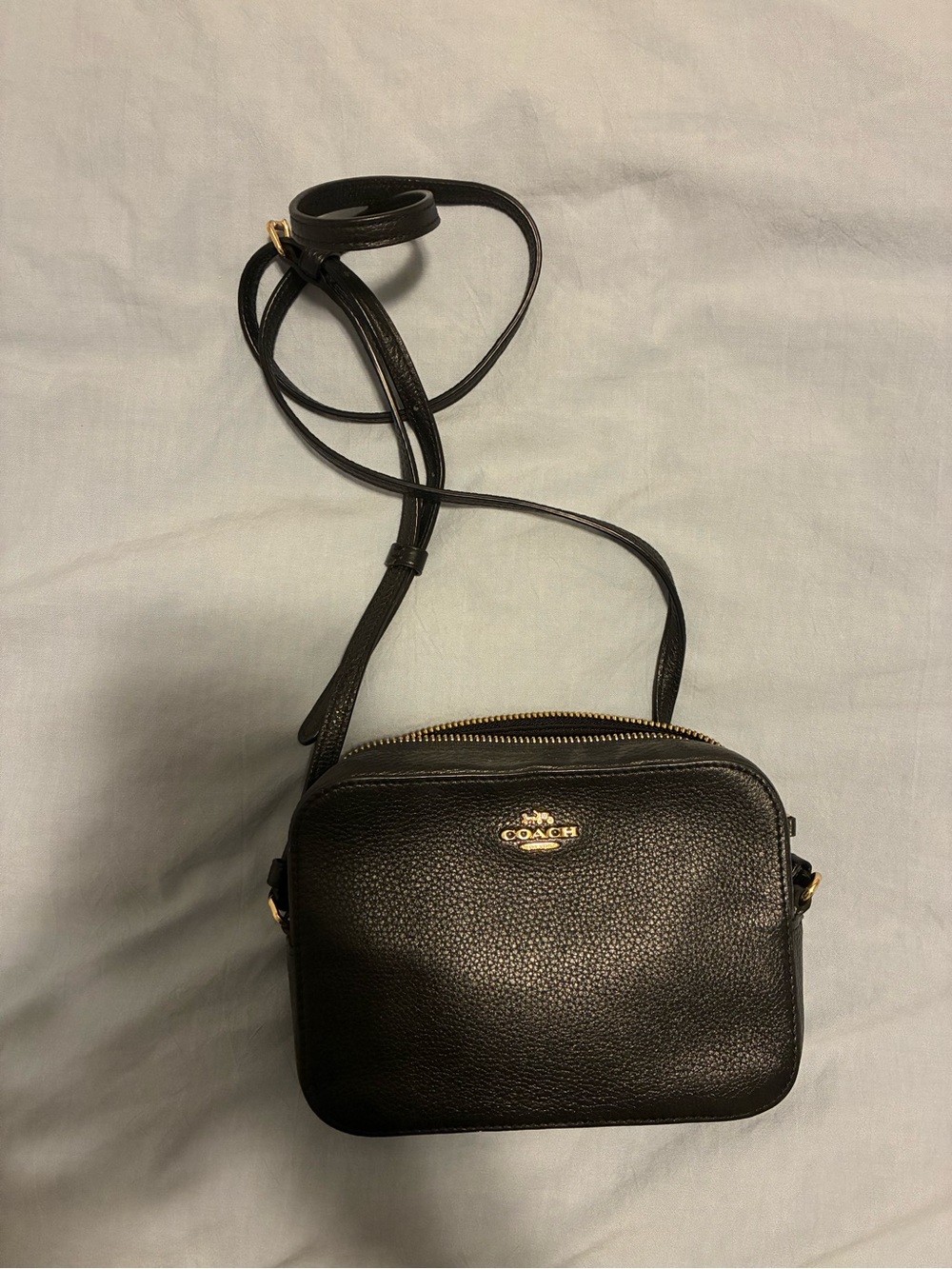 COACH Black Pebbled Leather Crossbody Bag